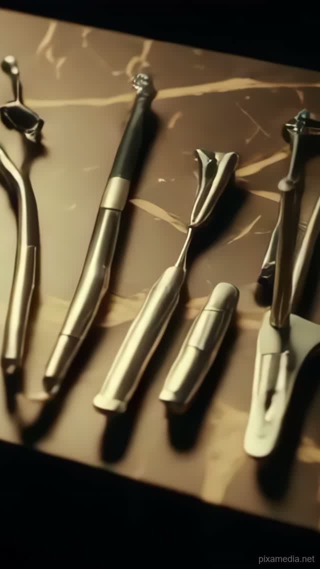 Steel Blades on Veined Marble - Fashion & Beauty AI stock